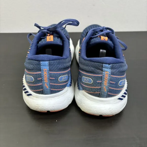 Brooks Glycerin GTS 20 Shoes Mens‎ 9 Wide Blue Depths Palace Orange Road Running