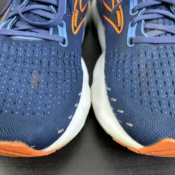 Brooks Glycerin GTS 20 Shoes Mens‎ 9 Wide Blue Depths Palace Orange Road Running