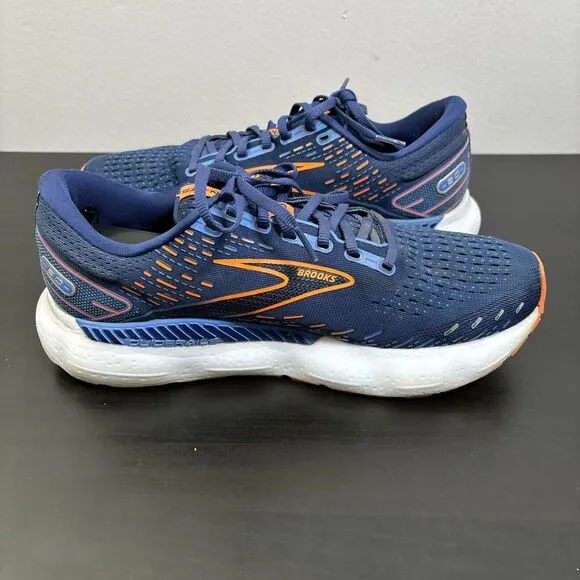 Brooks Glycerin GTS 20 Shoes Mens‎ 9 Wide Blue Depths Palace Orange Road Running