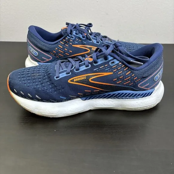 Brooks Glycerin GTS 20 Shoes Mens‎ 9 Wide Blue Depths Palace Orange Road Running