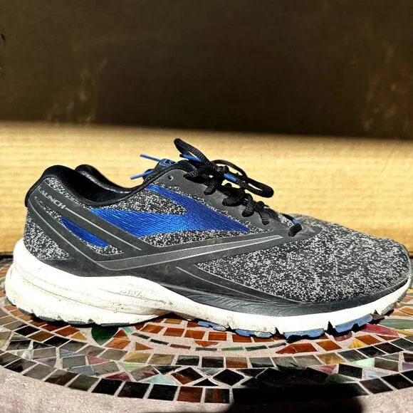 Brooks Launch 4 Running Shoes Lace Up Training Anthracite Black Blue 10.5