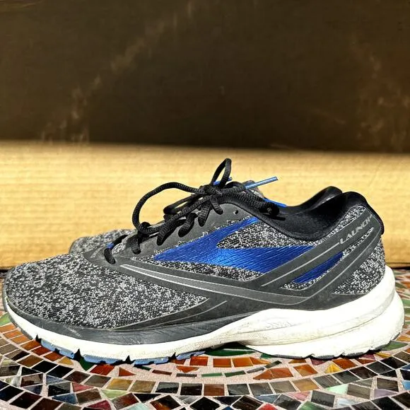Brooks Launch 4 Running Shoes Lace Up Training Anthracite Black Blue 10.5