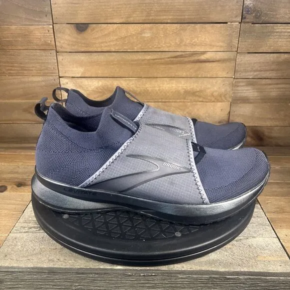 Brooks Levitate 4 LE Blue Grey Mens Sz 9 Slip On Road Running Shoes Trainers