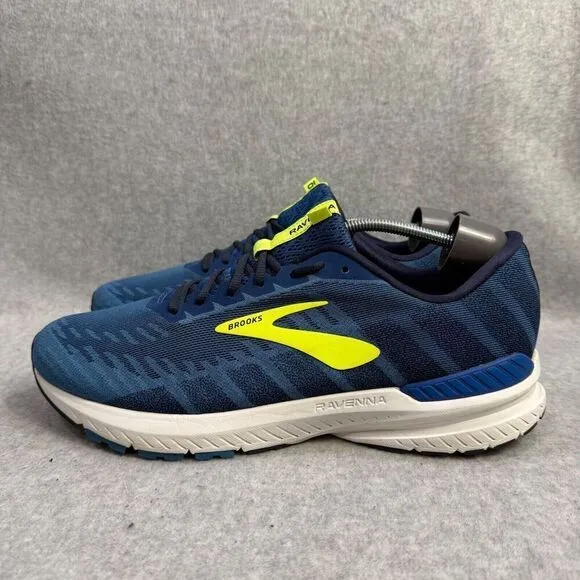 Brooks Mens Shoes Size 11.5 Ravenna 10 Blue Athletic Running Sneaker 1102981D479