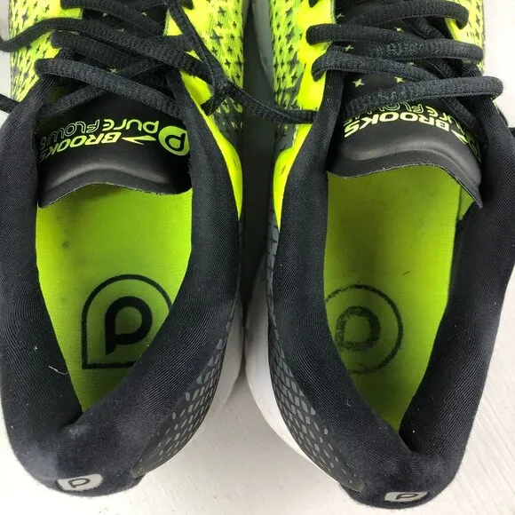 Brooks Men's Size 10.5D Pureflow 5 Yellow Black Running Sneakers 1102161D781