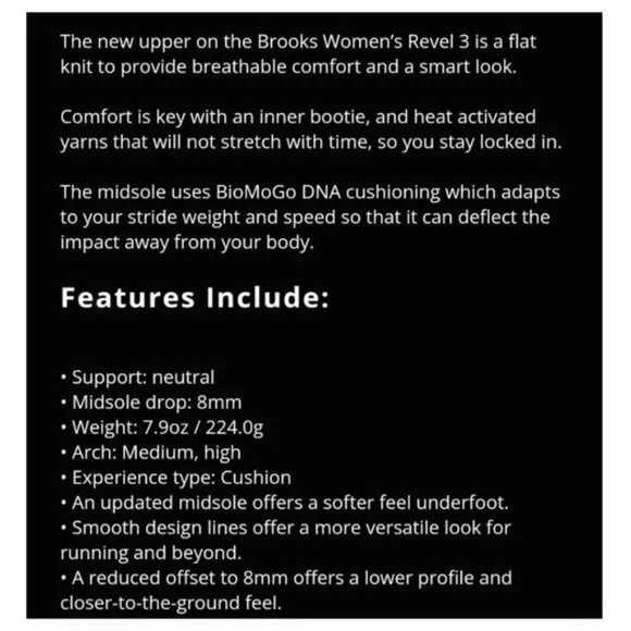 Brooks Revel 3 Road Running Shoes Sneakers Athletic Tennis Women's WOMAN'S 6