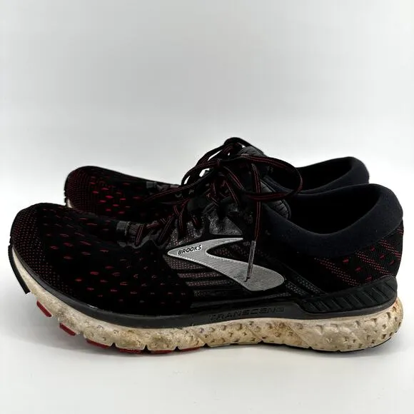 Brooks Transcend 6 Running Shoes Trail Workout Outdoor Lace Up Black Red 11M