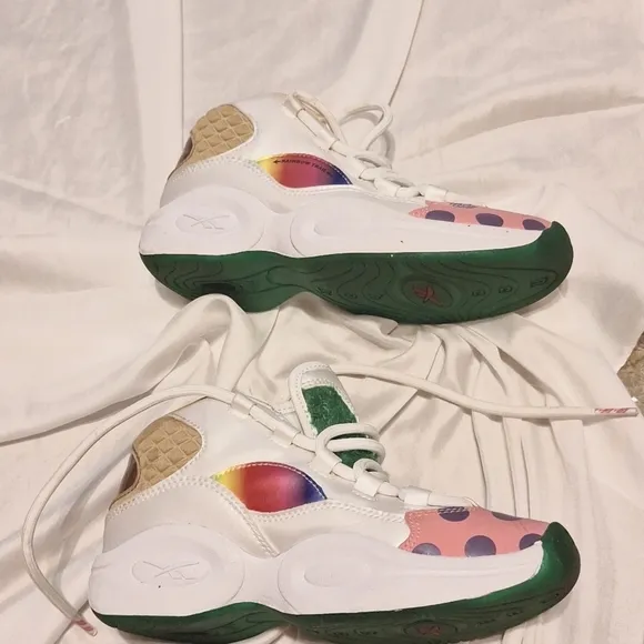 Candy land Reebok tennis shoes sneakers Girls Sz 3 Women's Sz 5 EUC