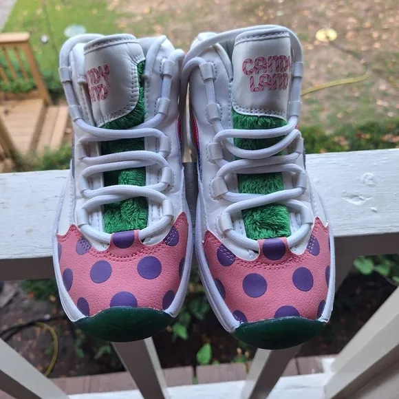 Candy land Reebok tennis shoes sneakers Girls Sz 3 Women's Sz 5 EUC