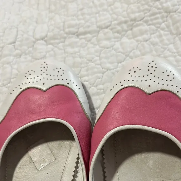 Chanel Pink and White Women's Ballet Flat Shoes sz 42