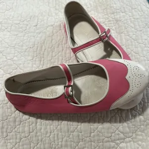 Chanel Pink and White Women's Ballet Flat Shoes sz 42