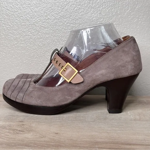 Chie Mihara Konan Gray‎ Suede Pumps Size 38.5, US 8.5