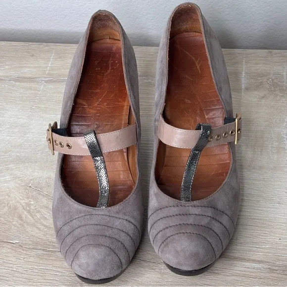Chie Mihara Konan Gray‎ Suede Pumps Size 38.5, US 8.5