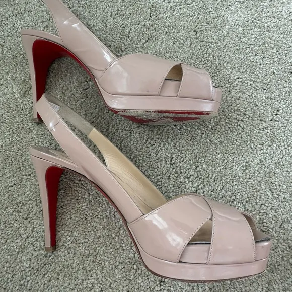 Christian Louboutin Women's Nude Slingback Heels