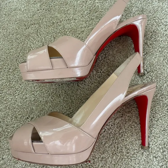 Christian Louboutin Women's Nude Slingback Heels