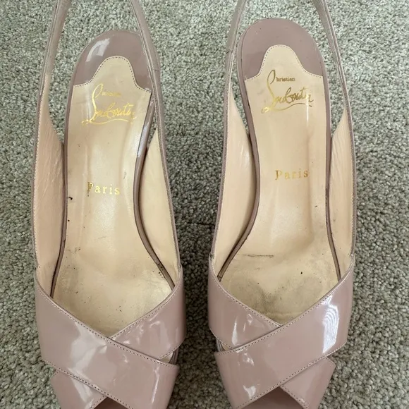 Christian Louboutin Women's Nude Slingback Heels