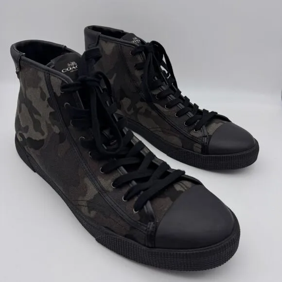 Coach High Top Sneakers Mens 13 Camo Print C207 Shoes Streetwear