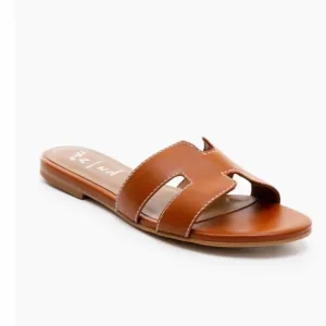 Cognac Leather Alibi SandalsFRENCH SOLE
