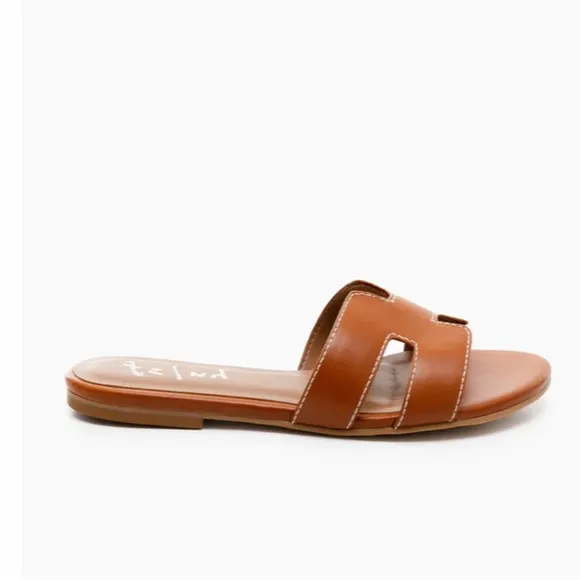 Cognac Leather Alibi SandalsFRENCH SOLE