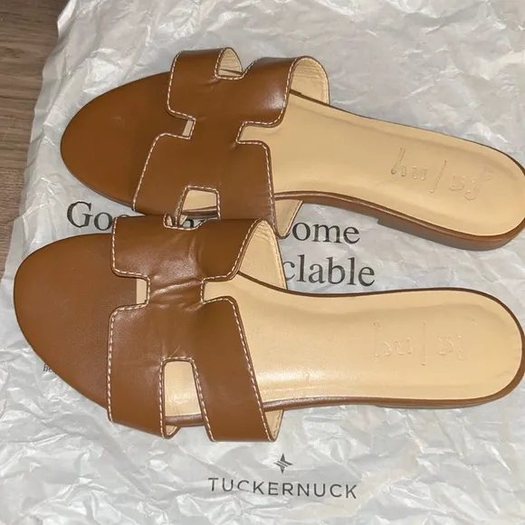 Cognac Leather Alibi SandalsFRENCH SOLE