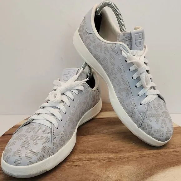 Cole Haan GrandPro Arctic Ice Leopard Print Tennis Sneakers Women's Size 8.5 B