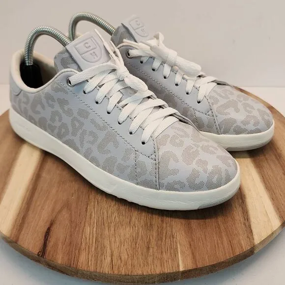 Cole Haan GrandPro Arctic Ice Leopard Print Tennis Sneakers Women's Size 8.5 B