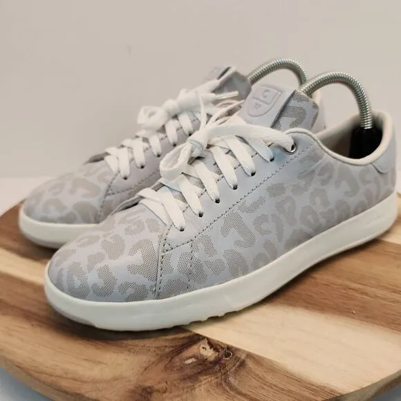 Cole Haan GrandPro Arctic Ice Leopard Print Tennis Sneakers Women's Size 8.5 B
