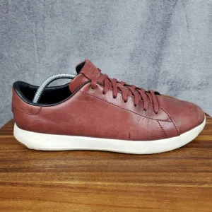 Cole Haan Grandpro Shoes Men's 11.5 M Red Brown Leather Lace Up Tennis Sneakers