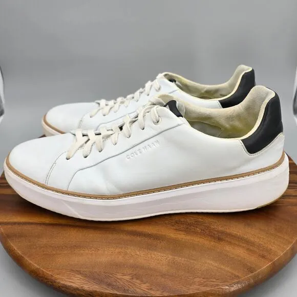 Cole Haan Grandpro Topspin Shoes Men's 11.5 M White Leather Tennis Sneakers