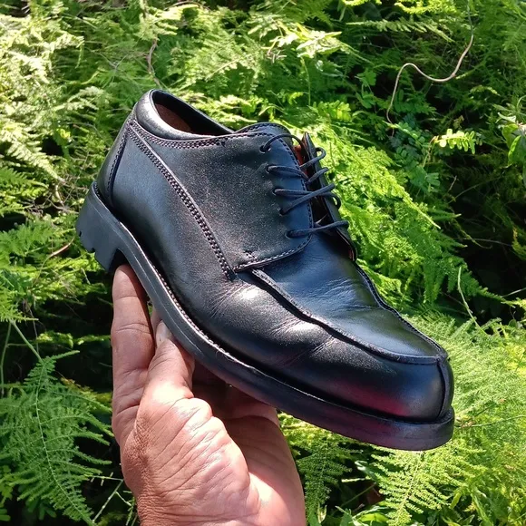 COLE HAAN MEN'S PURE LEATHER (INNER/OUTER) SPLIT TOE OXFORD VIBRAM RUBBER SOLE*