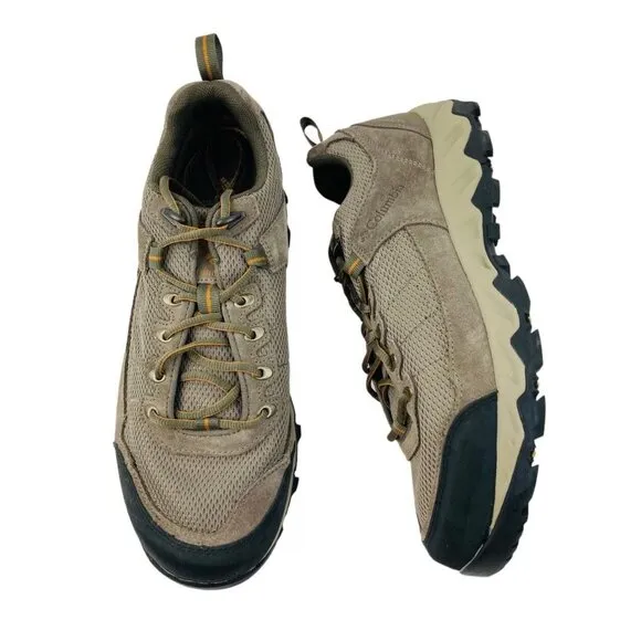 Columbia Mens Hiking Shoes Size 9W Brown Leather Mesh Y10740-227 Lace Up Outdoor