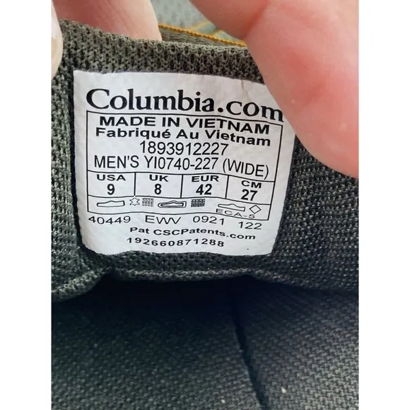 Columbia Mens Hiking Shoes Size 9W Brown Leather Mesh Y10740-227 Lace Up Outdoor