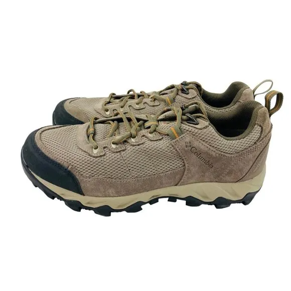 Columbia Mens Hiking Shoes Size 9W Brown Leather Mesh Y10740-227 Lace Up Outdoor