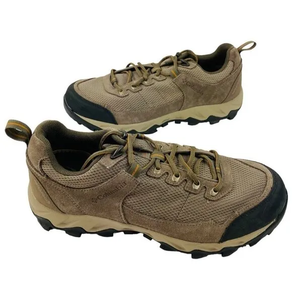 Columbia Mens Hiking Shoes Size 9W Brown Leather Mesh Y10740-227 Lace Up Outdoor