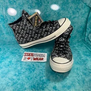 Converse Chuck 70 Hi Gore Red Print Men's Black Retro High Top Shoes Sneakers