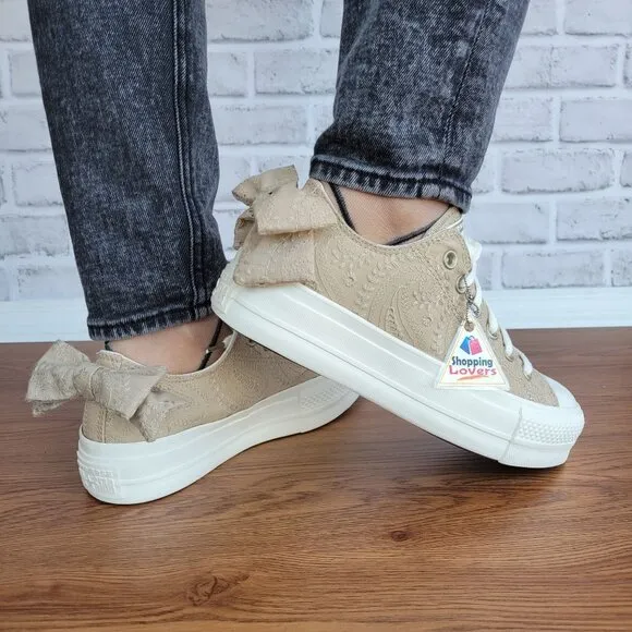 ❤️❤️Converse Chuck Taylor All Star Lift Bow Women Shoes Sz 7 Embroidered A10246C