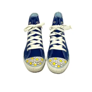 Converse High Top Blue / Daisies Size: M3/W5 Unisex