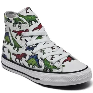 Converse Junior Boys Dinosaur High-Top Sneakers Dino Print Shoes  3,5 670349F