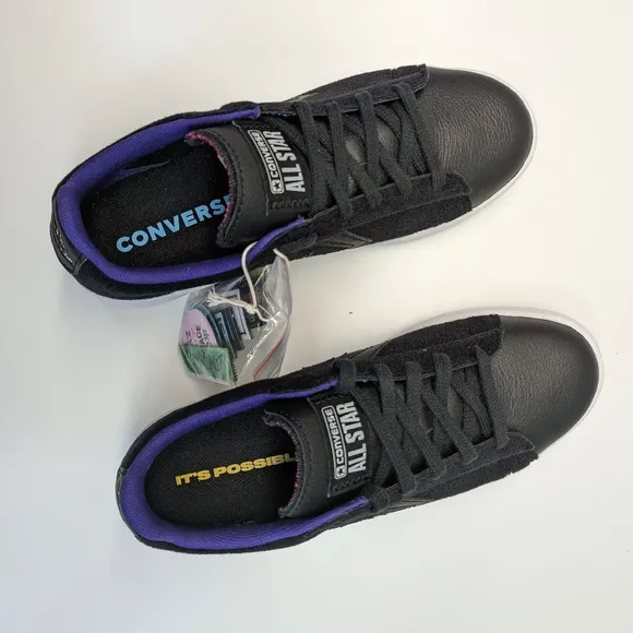 Converse Pro Leather Low It's Possible A01649C Black Tennis shoes size Women's 7