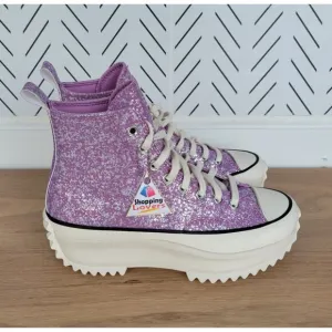 ⭐Converse Run Star Hike Hi Mens Shoes Size 5 Purple Glitter Platform A10096C New