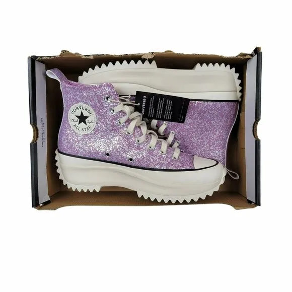 ⭐Converse Run Star Hike Hi Mens Shoes Size 5 Purple Glitter Platform A10096C New
