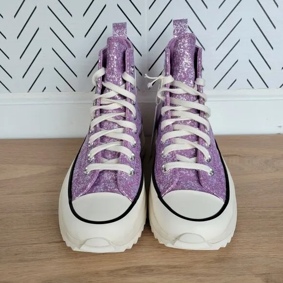 ⭐Converse Run Star Hike Hi Mens Shoes Size 5 Purple Glitter Platform A10096C New