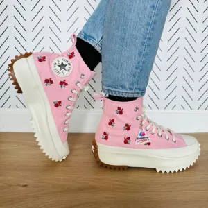 ❤️❤️Converse Run Star Hike Hi Sz 11 Women Shoes Sneakers Pink Red Roses A05192C