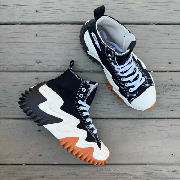 Converse Run Star Motion Black White Gum high top platform shoes size 8.5