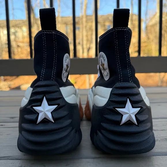 Converse Run Star Motion Black White Gum high top platform shoes size 8.5