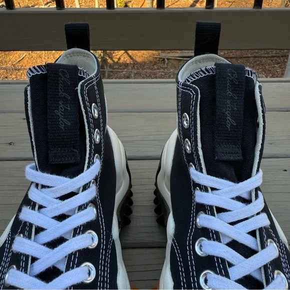 Converse Run Star Motion Black White Gum high top platform shoes size 8.5