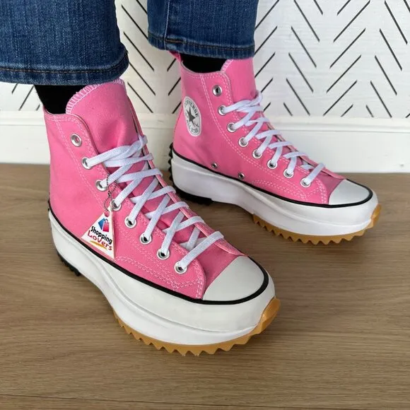 🤩Converse Sz 9.5 Women's Shoes Run Star Hike Pop High Top Sneakers Pink A08735C