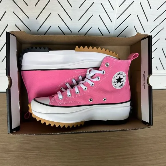 🤩Converse Sz 9.5 Women's Shoes Run Star Hike Pop High Top Sneakers Pink A08735C