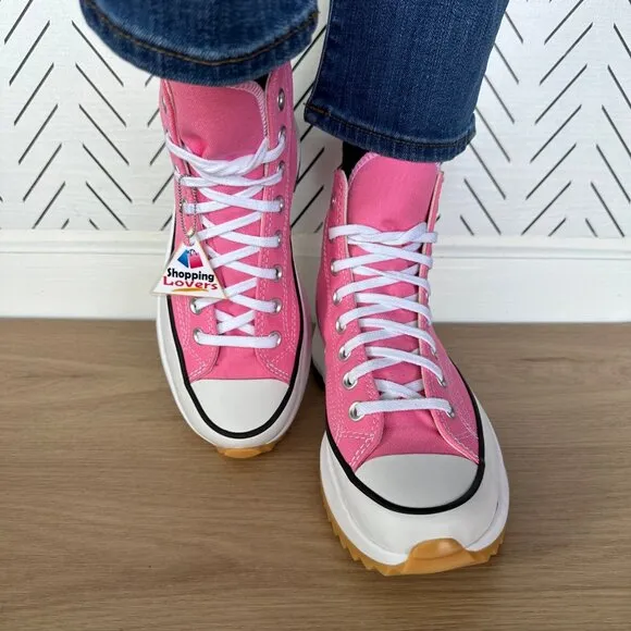 🤩Converse Sz 9.5 Women's Shoes Run Star Hike Pop High Top Sneakers Pink A08735C
