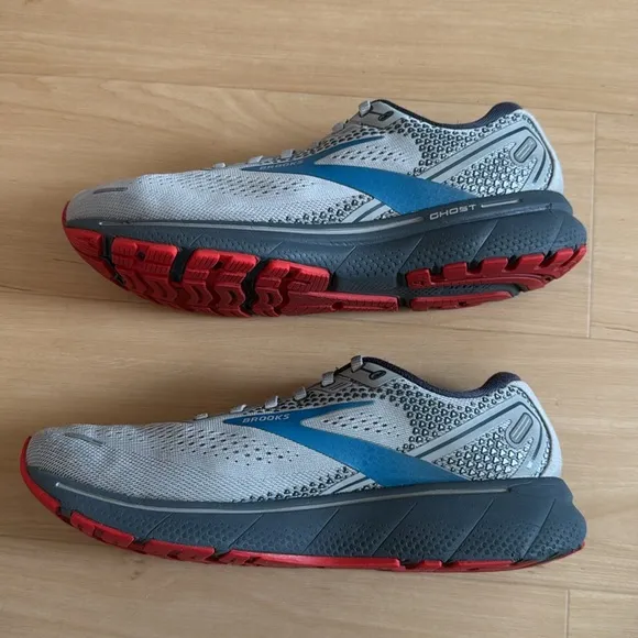 COPY - BROOKS MENS GHOST 14 NEUTRAL ROAD RUNNING SHOE SNEAKER GRAY BLUE SIZE 8.5